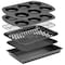 Nutrichef 6-Piece Toaster Oven Bakeware Set, Compact Non-Stick Stackable Baking Pan Set with Muffin Pans NCTOBS6 - alternate 1