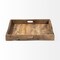 Homeroots 24in Brown Square Reclaimed Wood Tray With Handles 376050 - alternate 1