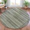 Homeroots 8' Pewter And Charcoal Round Striped Washable Indoor Outdoor Area Rug 631505 - alternate 5