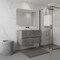 Homeroots 36" Gray Wood Freestanding Bathroom Vanity With White Sink And Two Drawers 627488 - alternate 5