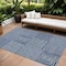 Homeroots 8' X 10' Navy Blue And Ivory Geometric Washable Indoor Outdoor Area Rug 600759 - alternate 1