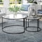 Homeroots Set of Two Black Glass And Steel Round Frame Nested Coffee Tables 520943 - alternate 9