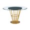 Homeroots 48" Clear And Gold Glass And Stainless Steel Pedestal Base Round Top Dining Table 569438 - alternate 8