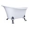 Kingston Brass 51" Acrylic Oval Double Slipper Clawfoot Tub, No Faucet Drillings, Glossy White/Polished Chrome VTND512824WAC1 - alternate 1