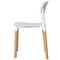 Fabulaxe Modern Plastic Dining Chair Open Back with Beech Wood Legs, White Set of 4 QI004222.WT.4 - alternate 7