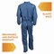 Kleenguard A20 Breathable Particle Protection Coveralls, Zip Front, Elastic, 3X-Large, Blue, 20PK KCC 58506 - alternate 4