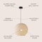 Jonathan Y Lacey 19.5" 1-Light Bohemian Minimalist Adjustable Rattan-Style Woven Rope Globe Basket LED Pendant,  JYL1136A - alternate 8