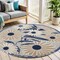 Homeroots 5' Blue And Gray Round Floral Indoor Outdoor Area Rug 545016 - alternate 9