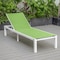 Leisuremod Marlin Modern White Aluminum Patio Chaise Lounge Chair with Square Fire Pit Side Table, Green MLWCF21-77G - alternate 8