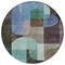 Homeroots 8' Brown Blue And Green Round Abstract Washable Indoor Outdoor Area Rug 604472 - alternate 9