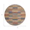 Homeroots 8' Beige Blue And Gold Round Striped Washable Indoor Outdoor Area Rug 615466 - alternate 7
