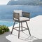 Armen Living Alegria Outdoor Patio Swivel Bar Stool in Aluminum with Gray Rope and Light Gray Cushions LCAFSWBABL30 - alternate 7