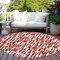 Homeroots 8' Red And Ivory Round Abstract Washable Indoor Outdoor Area Rug 602517 - alternate 8
