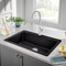Blanco Liven SILGRANIT 33in Super Single Dual Mount Kitchen Sink - Coal Black 443194 - alternate 3