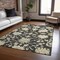 Homeroots 9' X 12' Black And Ivory Floral Washable Indoor Outdoor Area Rug 605191 - alternate 7