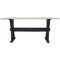 Homeroots 70" Ivory and Black Genuine Marble Trestle Console Table 488860 - alternate 1