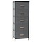 Homeroots 18" Gray And Black Steel And Fabric Five Drawer Dresser 484684 - alternate 1