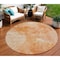 Homeroots 8' Salmon Peach And Ivory Round Nautical Washable Indoor Outdoor Area Rug 581745 - alternate 1