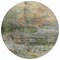 Homeroots 8' Olive Green Gold And Gray Round Abstract Washable Indoor Outdoor Area Rug 631451 - alternate 5