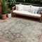 Homeroots 9' X 12' Linen Black And Brown Floral Washable Indoor Outdoor Area Rug 606246 - alternate 1