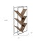 Homeroots 60" Brown Metal and Wood Five Tier Geometric Bookcase 489795 - alternate 8