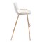 Homeroots Set of Two 30" White And Gold Faux Leather And Steel Low Back Bar Height Bar Chairs 555664 - alternate 7