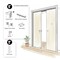 Sartodoors Sliding Double Pocket Doors 84 x 80 inches, Planum 0444 White Silk with Black Inserts and Frosted G PLANUM0444DP-WS-84 - alternate 3