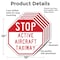 Signmission Stop Active Aircraft Taxiway, 10 inch X 10 inch, Aluminum Metal Signs, 5PK OC-A-5Pack-10-214 - alternate 6