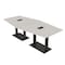 Skutchi Designs Hexagon Conference Table With Power Unit, 48 in W, 96 in L, Ivory HAR-HEX.IR-48X96-DOU.BK-K458-EBLK - alternate 1