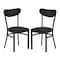 Flash Furniture Wright Dining Chairs w/500LB Cap Blk Steel Frame, Blk Vinyl Boomerang Back, Blk Vinyl Seat, 2PK 2-XU-DG6V5BKV-BK-GG - alternate 1