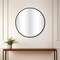 Homeroots 32" Black Metal Round Accent Mirror 611864 - alternate 1