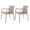Homeroots Set of Two Taupe Heavy Duty Plastic Outdoor Stacking Dining Chairs, 2PK 565197 - alternate 1