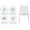 Leisuremod Astor Plastic Dining Chair with White Steel Base Water Ripple Design in Clear ACW-20CL - alternate 10