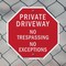 Signmission Private Driveway No Trespassing No, 6 inch X 6 inch, Plastic Sign, 2PK OC-P-2PACK-6-163 - alternate 6