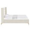 Homeroots Cream Velvet Upholstered Full Bed Frame 544928 - alternate 8