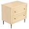 Homeroots 28" Natural Solid Wood Distressed Carved Geometric Two Drawer Nightstand 612087 - alternate 8