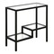 Homeroots 24" Black And Clear Glass And Steel End Table With Two Shelves 544198 - alternate 7