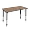 Regency Kee Height Adjustable Classroom Activity Table, 42 in W, 24 in L, Noble Oak MT4224NOAPBK - alternate 1