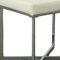 Homeroots 20in Off White and Silver Tufted Faux Leather and Metal Upholstered Bench 733245 - alternate 5