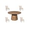 Homeroots Five Piece Brown Round Solid Wood Dining Set with Four Chairs 644514 - alternate 7
