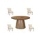 Homeroots Five Piece Brown Round Solid Wood Dining Set with Four Chairs 644510 - alternate 8