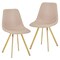 Leisuremod Markley Modern Leather Dining Chair With Gold Legs in Taupe, 2PK MCG18TP2 - alternate 1