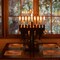 Vintiquewise Modern Decorative 9-Branch Hanukkah Menorah with LED Candles in Sleek Finish, Black QI004910.BK - alternate 6