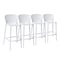 Homeroots Set of Four 30" White Heavy Duty Plastic Low Back Bar Height Bar Chairs, 4PK 555086 - alternate 1