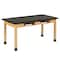 Diversified Spaces Wooden Leg Tables with Compartments, Oak, Wood Frame, 48 in W, Black C716LBBK30E - alternate 1