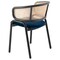 Leisuremod Ervilla Dining Chair with Stainless Steel Legs Velvet Seat and Wicker Back, Navy Blue, 4PK EC20NBU4 - alternate 8