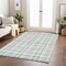 Homeroots 9' X 12' Sky Blue And Gray Plaid Washable Indoor Outdoor Area Rug 601366 - alternate 7