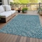 Homeroots 10' X 14' Teal Blue Gray And Ivory Polka Dot Washable Indoor Outdoor Area Rug 599093 - alternate 9
