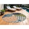 Homeroots 10' Blue And Green Round Indoor Outdoor Area Rug 521640 - alternate 1