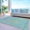 Homeroots 10' X 14' Teal Blue Abstract Washable Indoor Outdoor Area Rug 607895 - alternate 8